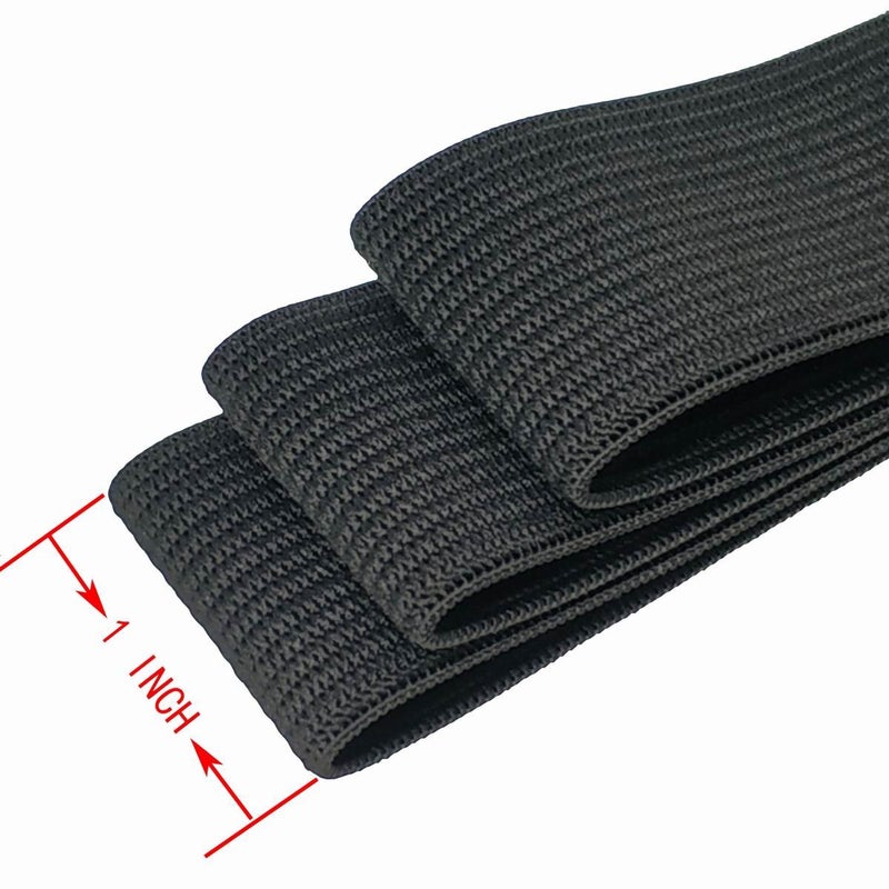 CISONE 1 Inch Knit Elastic Spool Black Heavy Stretch High Elasticity Knit Elastic Band 10 Yards - Image 3